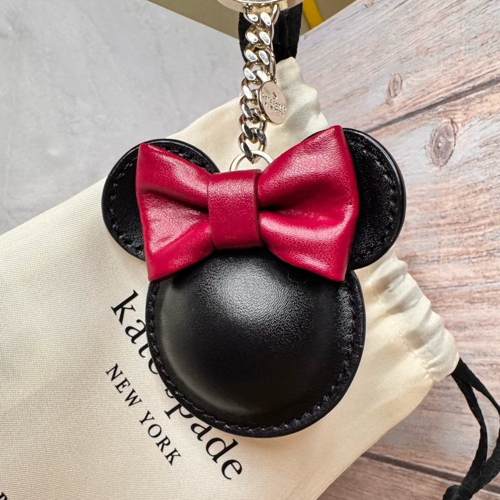 Kate Spade Disney Minnie Mouse Keychain bag Charm w dustbag NWOT - Picture 5 of 13